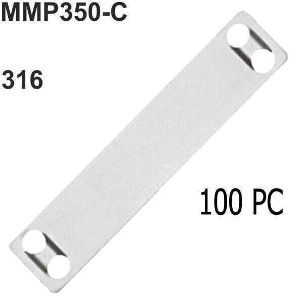 316 stainless steel cable marker plate with four holes, pack of 100 pieces