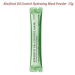 Kiwifruit oil control hydrating mask powder sachet, 15g single-use skincare product.