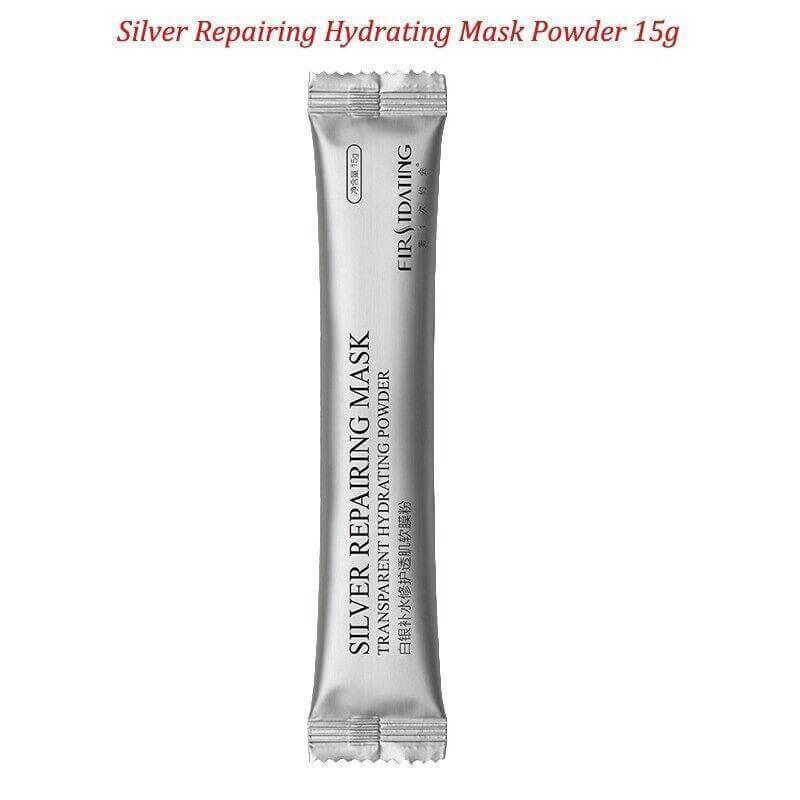 Silver repairing hydrating mask powder sachet, 15g transparent peel-off face mask