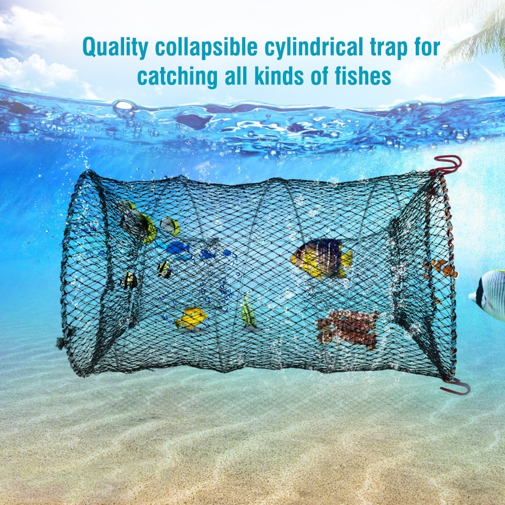 Foldable Lobster Crayfish Crab Crawfish Shrimp Fish Trap Fishing Net 50x90 cm