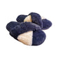 slipper twisted fluffy slippers in pink white , navy Soft hand feel 260mm - Australian Empire Shop