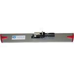 Aluminium mop floor frame 400mm with red end caps, connector and microfiber attachment.