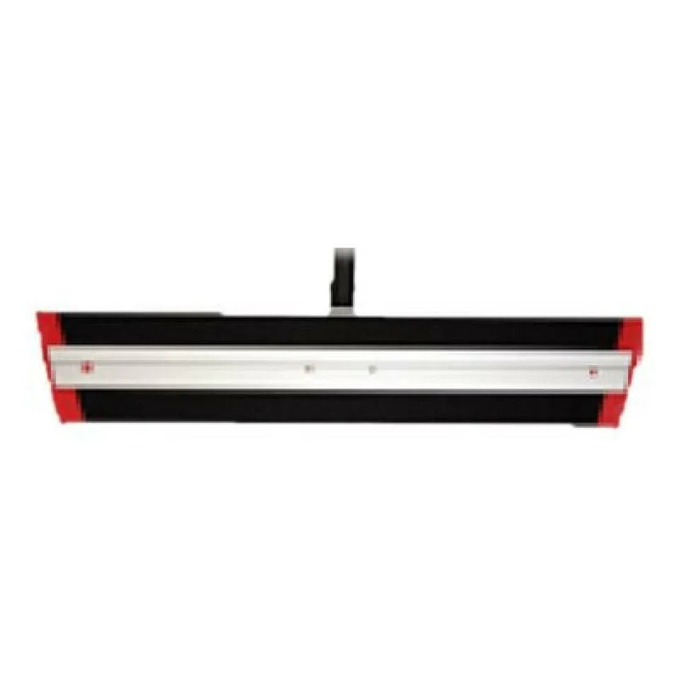 Aluminium mop floor frame with black microfiber pad and red end caps, 400mm size