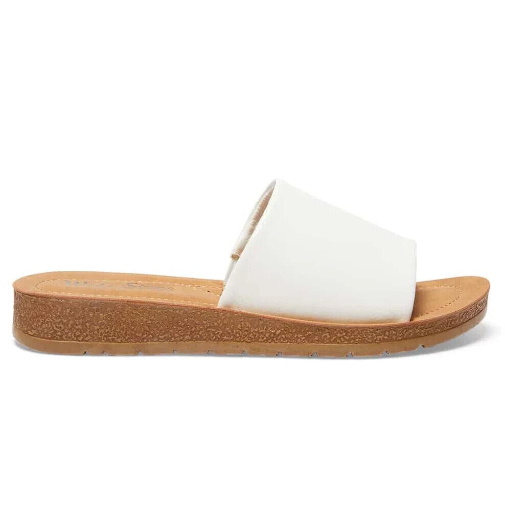 Zeroe RUSH Vegan Comfort Footbed Platform Slides white - Australian Empire Shop