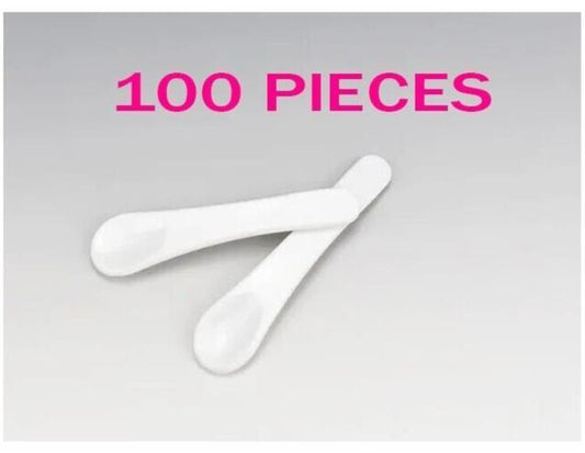 100x Portable Cosmetic Make Up Plastic Spoon Facial Cream Mask Spatula White - Australian Empire Shop