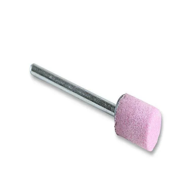 10mm pink cylindrical mounted stone point abrasive grinding wheel with metal shank