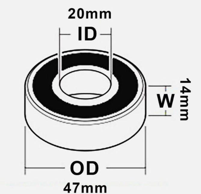 10Pcs 6204-2RS Round Roller Sealed Deep Groove Ball Bearing 20mmx47mmx14mm KG - Australian Empire Shop