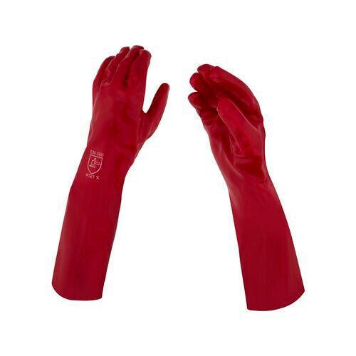 12x Pair Red PVC Gloves 45cm CRAFT RIGHT Single Dipped PVC Gloves Craftright - Australian Empire Shop