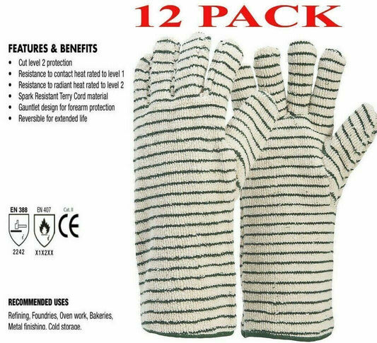 12x pair safety work Gloves Terricord industrial Oven/cold storage/metal finish - Australian Empire Shop