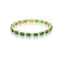 15.27 CT Natural Oval Emerald 3/4 CT Diamond Tennis Bracelet 10KT Yellow Gold - Australian Empire Shop