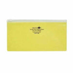 Yellow zip mesh document storage wallet bag with clear zipper, A5 size, for office organization