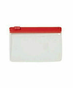 Clear zip mesh document storage wallet with red zipper, 110 x 210 mm, for paper organization