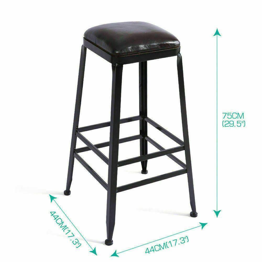 2x Levede Industrial Bar Stool Kitchen Stool Barstools Dining Chair Leather Seat - Australian Empire Shop