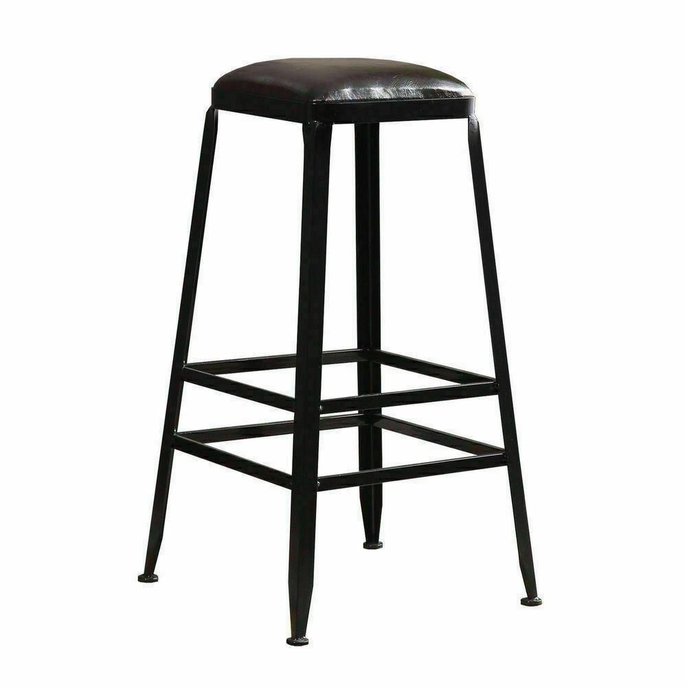 2x Levede Industrial Bar Stool Kitchen Stool Barstools Dining Chair Leather Seat - Australian Empire Shop