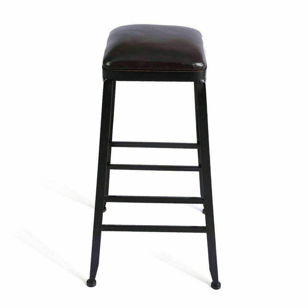 2x Levede Industrial Bar Stool Kitchen Stool Barstools Dining Chair Leather Seat - Australian Empire Shop