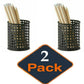 2X Office Desk Pen Pencil Pot Ruler Scissor Pen Holder Cup Mesh Organize Conta - Australian Empire Shop