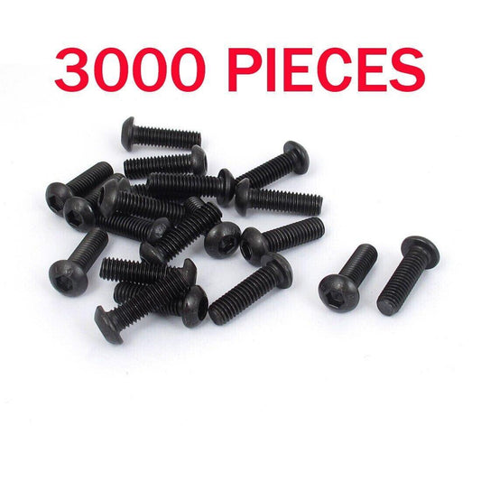 3000x M6 x 20mm Alloy Steel Hex Socket Button Head Machine Screws Black ISO 9001 - Australian Empire Shop