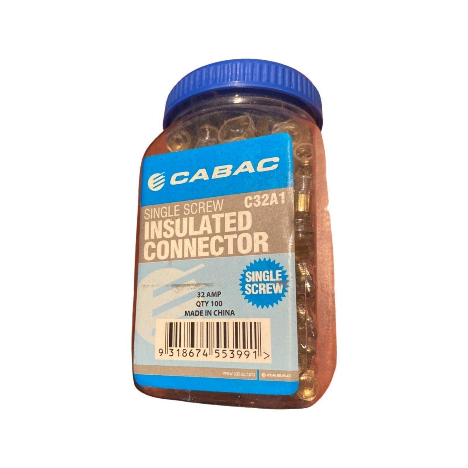 32 Amp Cabac SINGLE SCREW Insulated Coonector Screw Ins.Conn Pack100 - Australian Empire Shop