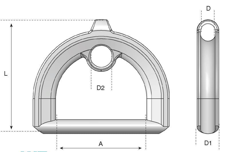 3259E-550 , 5 x 50mm ProRig Ezi Hold Dee Ring With Eye 316 Grade Stainless Steel - Australian Empire Shop