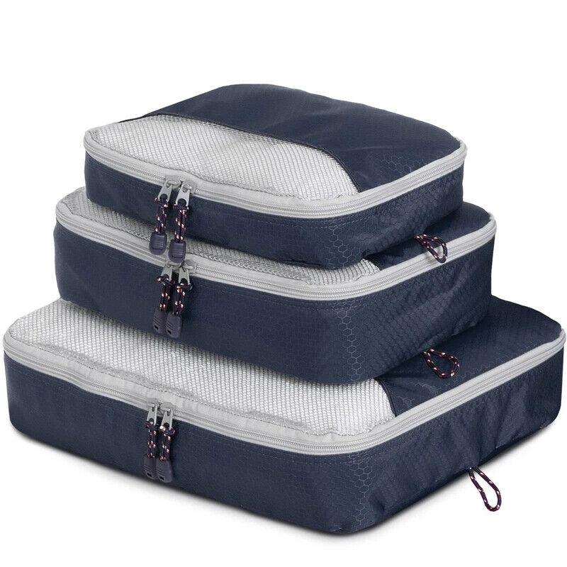 3Pcs Compression Packing Cubes Storage Bags Expandable Travel Luggage Organizer - Australian Empire Shop