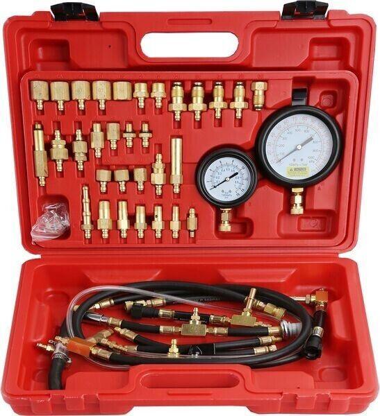 41Pc Tool Master Fuel Injection Pressure Tester Set Petrol Engine Twin Gauge - Australian Empire Shop