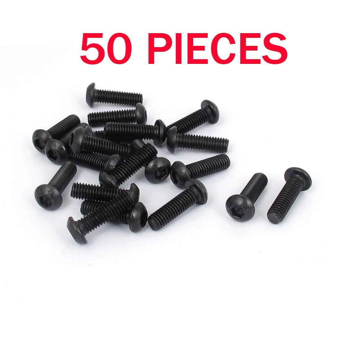 50x M6 x 20mm Alloy Steel Hex Socket Button Head Machine Screws Black ISO 9001 - Australian Empire Shop