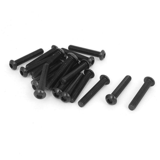 50x M6 x 20mm Alloy Steel Hex Socket Button Head Machine Screws Black ISO 9001 - Australian Empire Shop