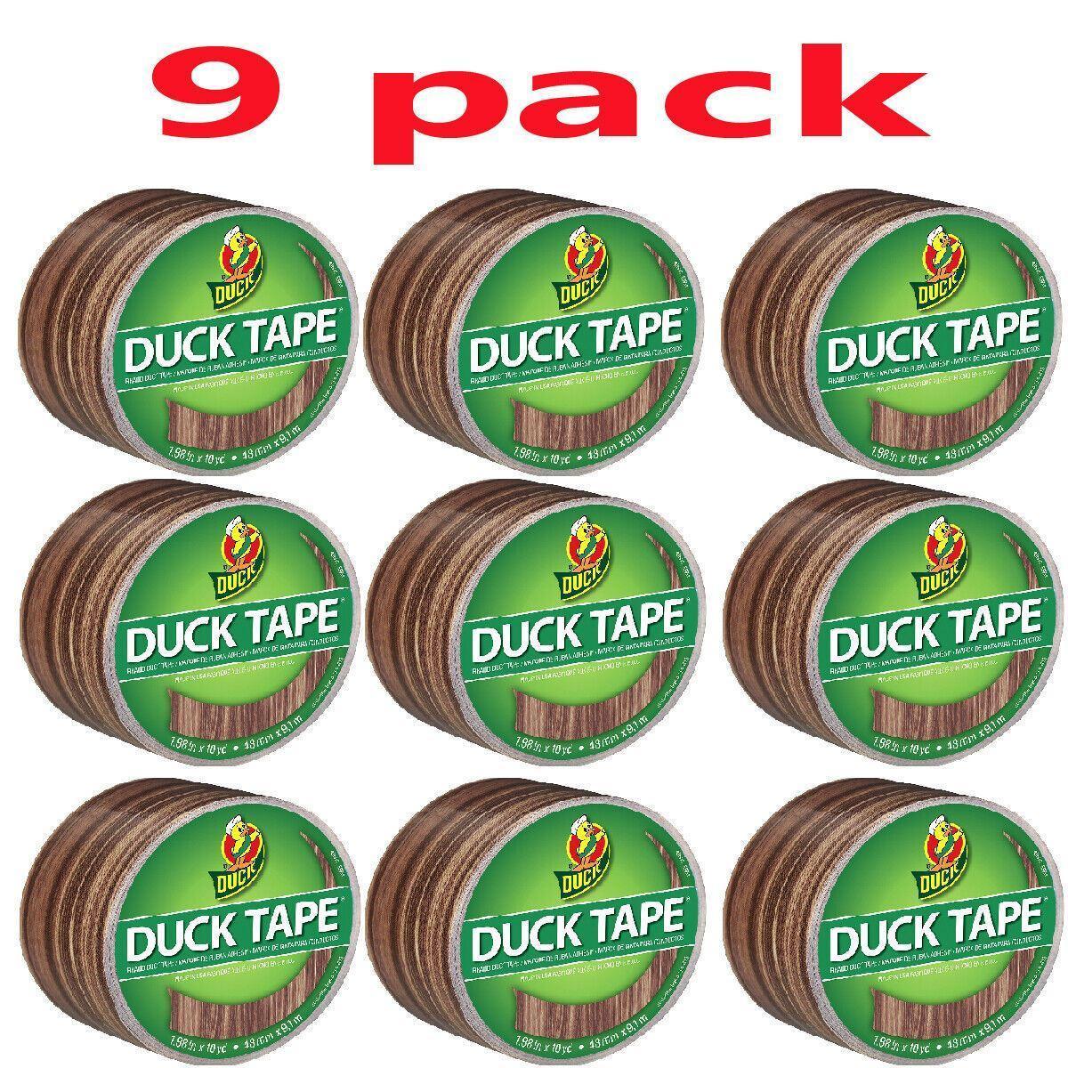 9 pack Duck Tape® Brand Duct 48 mm wide x 9.1 m long Woodgrain wood vinyl plasti - Australian Empire Shop