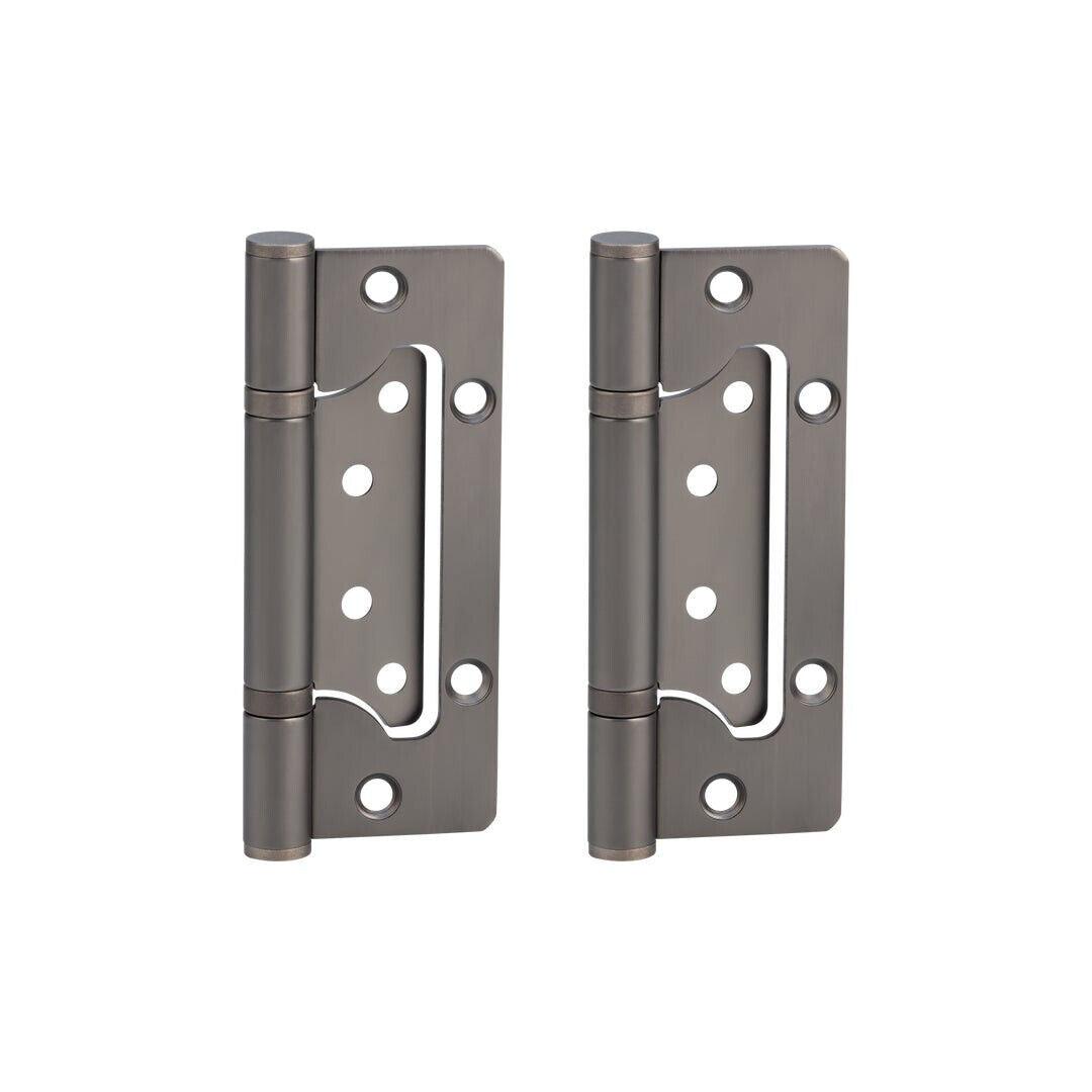 ABI Ellis Flush Door Hinge Pair 130mm - Brushed Gunmetal 304 Stainless Steel - Australian Empire Shop