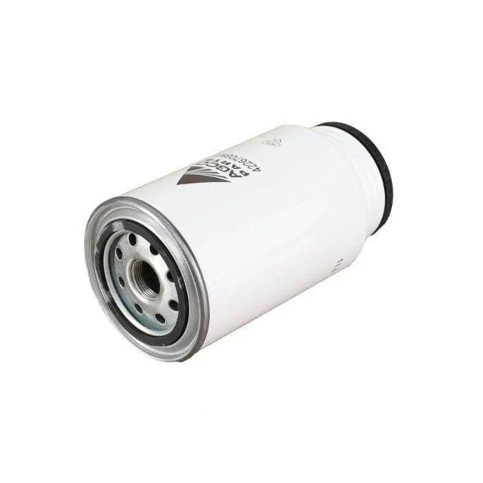 AGCO 4226708M1 fuel filter for tractor, white metal cartridge with threaded end