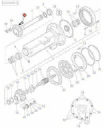 AGCO rear wheel stud diagram for tractor models, exploded view of axle and components