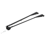 Black tractor wiper arm set with mounting hardware for Massey Ferguson, isolated on white