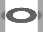 Round friction clutch disc for tractor, flat grey metal ring on plain background