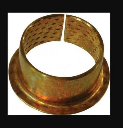 Gold metal socket bush with split design, tractor replacement part, flanged bushing