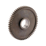 Steel spur gear wheel for tractor, showing teeth and central bore, isolated on white background