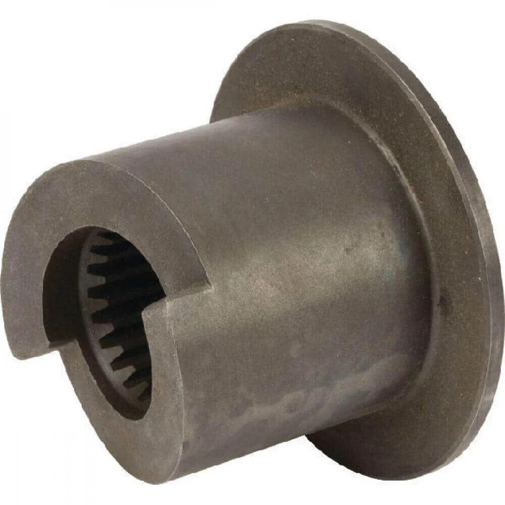 Metal tractor shifter fork component with gear teeth, suitable for transmission repair