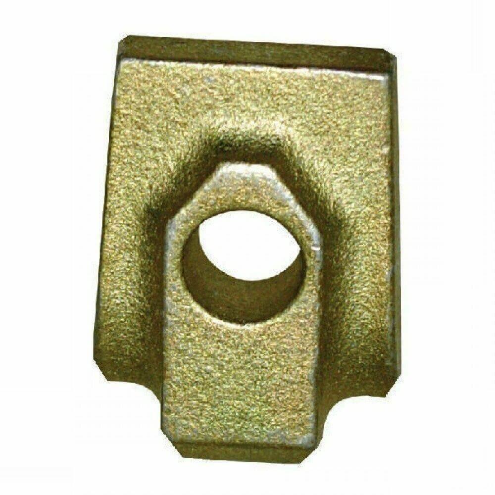 Metal base plate with central hole for tractor or agricultural machinery part
