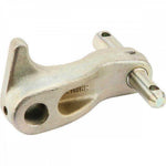 Metal righthand lower link bolt for tractor, AGCO Fella replacement part on white background