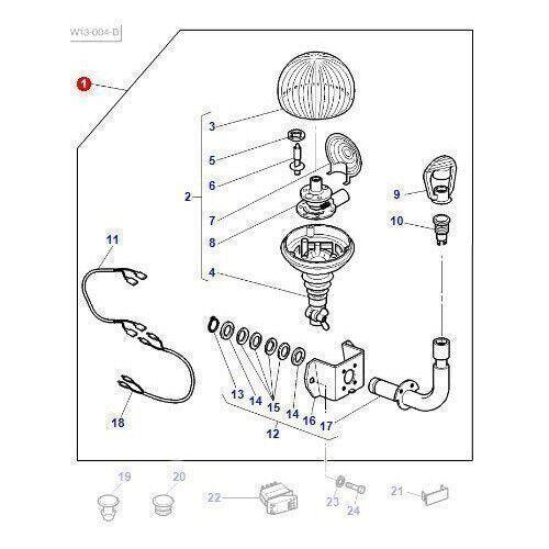 AGCO MASSEY Ferguson 3810990m12 Kit balise BOULE Sirena Challenger 12V Kit... - Australian Empire Shop