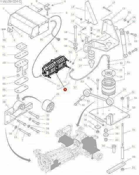Suspension accumulator diagram for Massey Ferguson tractor, labeled part for AGCO repair