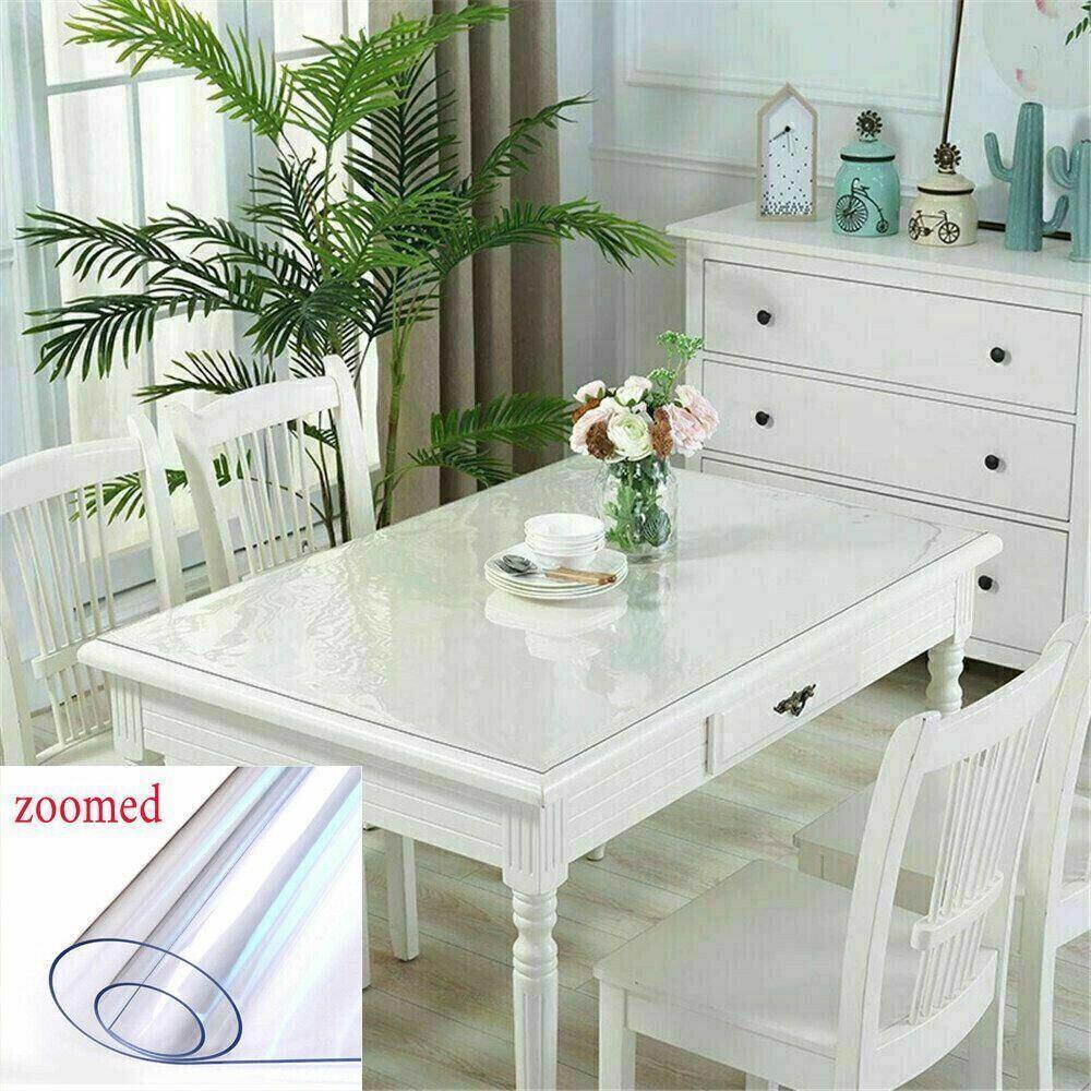 All Sizes PVC Tablecloth Table Cover Protector TableCover Dining Plastic Crystal - Australian Empire Shop