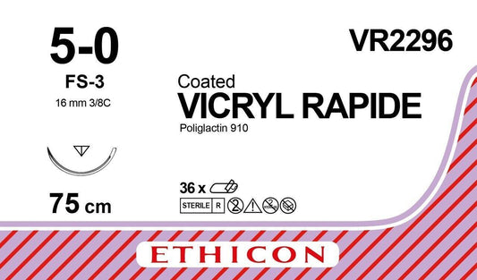 ETHICON VICRYL RAPIDE UNDYED SUTURES / 5-0 / 16MM / 75CM / FS-3 /BOX 36 , VR2296 - Australian Empire Shop