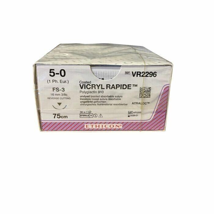 ETHICON VICRYL RAPIDE UNDYED SUTURES / 5-0 / 16MM / 75CM / FS-3 /BOX 36 , VR2296 - Australian Empire Shop