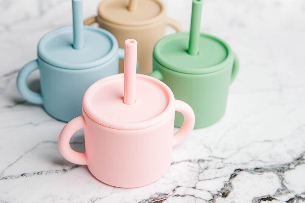 baby's first cup starting Silicone Cup with Straw & Lid The Ideal First Baby Cup - Australian Empire Shop