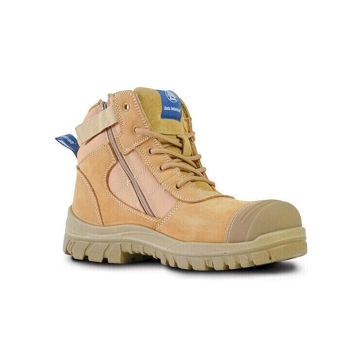 Bata Zippy WORK BOOTS (ZIP) Wheat Industrial Safety Footwear Steel Cap UK 8 - Australian Empire Shop