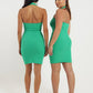 BEYOND HER Lottie Halter Dress in Lime Zest Scoop neckline Mini length - Australian Empire Shop