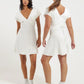 BEYOND HER Morgan Mini Dress in Off White V-neckline Tie-up Relaxed fit - Australian Empire Shop