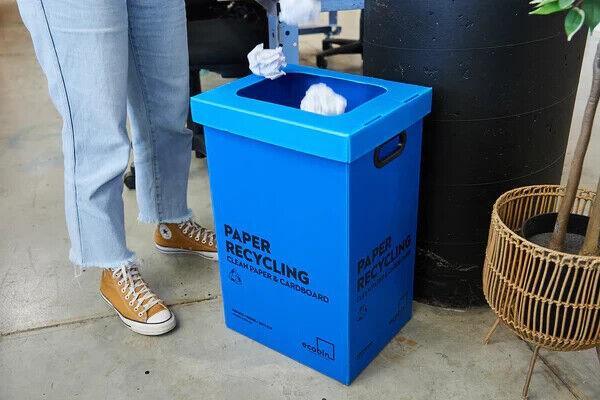 Bins Paper Carboard Recycling Eco Paper Waste Bin ECOBINS +Lids, Office Bin Blue - Australian Empire Shop