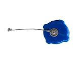 Blue PVC dust cap plug with metal cable for truck, compliant with EN13922 or API RP 100.