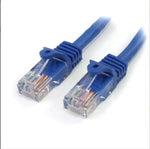 Blue Cat6 UTP Ethernet patch cable with RJ45 connectors for network LAN connection